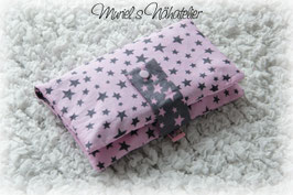 Windeletui "grau rosa" Sterne
