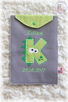 Hülle für Gesundheitsheft Dino "Motivbuchstabe"