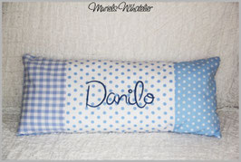 Patchworkkissen hellblau