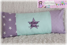 Patchworkkissen  "mint-lila"