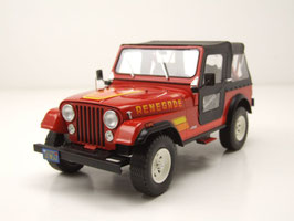Jeep CJ-7 Renegade 1976-1986 rot / Decor / Verdeck geschlossen schwarz