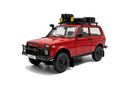 Lada Niva 4x4 seit 1977 rot / schwarz mit Dachträger