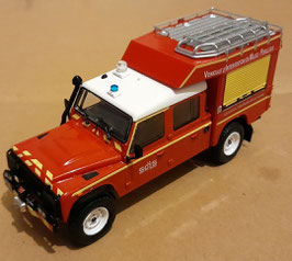 Land Rover Defender 130 Pick Up DoKa "Feuerwehr Loire 1986 rot / gelb / weiss / schwarz / Decor"