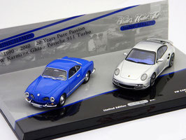 Porsche 911 Turbo / VW Karmann Ghia  20 Jahre Minichamps
