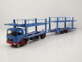 MAN F7 LKW Autotransporter 1970 blau / rot