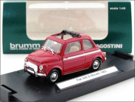 Fiat 500 F 1965-1972 rot mit Faltdach schwarz