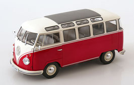 VW T1b Samba Bus 1960-1963 dunkelrot / weiss / Faltdach grau