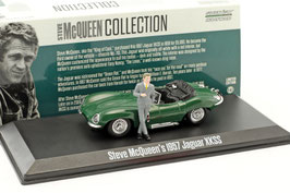 Jaguar XKSS Roadster 1957 dunkelgrün "Steve McQueen mit Figur