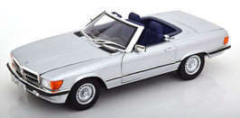 Mercedes-Benz 380 SL R107 Phase II 1985-1989 silber met. / Verdeck schwarz