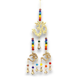 Brass Ohm with chakra beeds bells