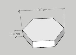 Base de Altura Hexagonal de 2 cms de altura