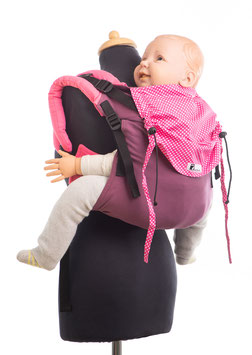 Huckepack Onbuhimo Toddler - purple pink dots
