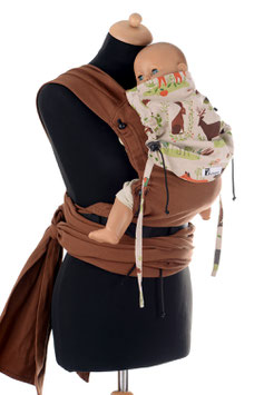 Huckepack Wrap Tai Baby-brown/forest animals