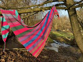 Mühlen-Leuchti Hauptfarbe neonpink: Strickset Leuchtturm-Tuch