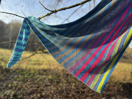 Mühlen-Leuchti Hauptfarbe azur: Strickset Leuchtturm-Tuch