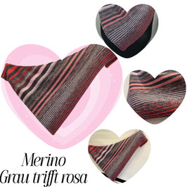 Grau trifft rosa (to go): Strickset Leuchtturm-Tuch