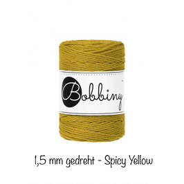 Bobbiny Spicy Yellow 3PLY Makramee-Schnur gedreht 1,5mm 100m