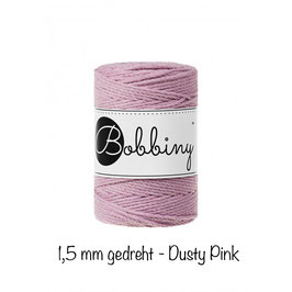 Bobbiny Dusty Pink 3PLY Makramee-Schnur gedreht 1,5mm 100m