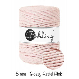 Bobbiny Glossy Pastel Pink Makramee Kordel 5mm 100m