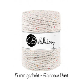 Bobbiny Rainbow Dust 3PLY Makramee-Schnur gedreht 5mm 100m