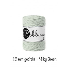 Bobbiny Milky Green 3PLY Makramee-Schnur gedreht 1,5mm 100m