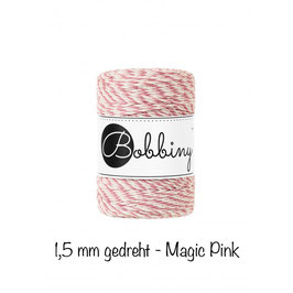 Bobbiny Magic Pink 3PLY Makramee-Schnur gedreht 1,5mm 100m