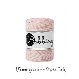 Bobbiny Pastel Pink 3PLY Makramee-Schnur gedreht 1,5mm 100m