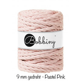 Bobbiny Pastel Pink 3PLY Makramee-Schnur gedreht 9mm 30m