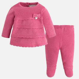Mayoral ベビー女の子用ニット上下セットピンク/Baby girl knit set with footed trousers Pink