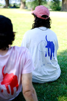 T-Shirt "Keine Pobleme" beige/blau