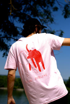 T-Shirt "Keine Pobleme" rosa/rot