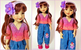 Puppenkleidung, 38 cm Ruby Red Fashion Friends, BELLA - Lila Rosa Jeans, UNIKAT