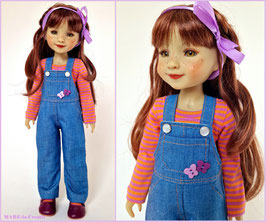 Puppenkleidung, 38 cm Ruby Red Fashion Friends, BELLA - Jeans Orange Lila