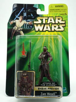 Star Wars  Attack of the Clones  Sneak Preview  "Zam Wesell"  Hasbro 2002   Art.0117