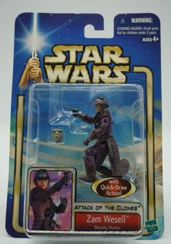 Star Wars  Attack of the Clones    "Zam Wesell"  Hasbro 2002   Art.0122
