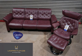 Ekornes Stressless Sofa Metropolitan + Sessel Skyline M inklusive Hocker