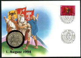 1994 Numisbrief 1. August Taler - Thema: Schlacht bei Grandson 1476