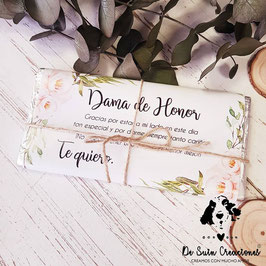 FUNDA de chocolate dama de honor colección elegancia SIN TABLETA DE CHOCOLATE