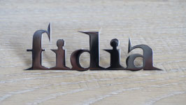 Schriftzug Fidia / Script Fidia