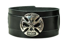 LEDERARMBAND "SKULL CROSS"