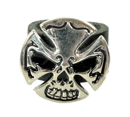 LEDERRING "SKULL CROSS"