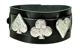 LEDERARMBAND "CARD SPADE, CLUB, HEART"