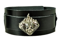 LEDERARMBAND "SKULL MOTOR FLAME"