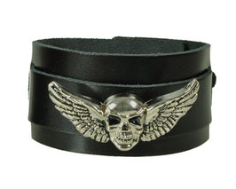 LEDERARMBAND "SKULL WINGS"