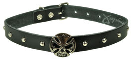 LEDERHALSBAND/CHOKER "SKULL CROSS"