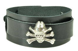 LEDERARMBAND "SKULL + BONES + HAT"