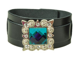 LEDERARMBAND "STRASS CONCHO ECKIG"