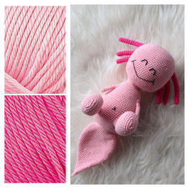 Garn-Kit zum Grinseaxolotl (rosa)