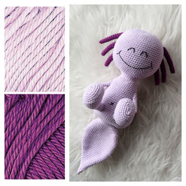 Garn-Kit zum Grinseaxolotl (lila)