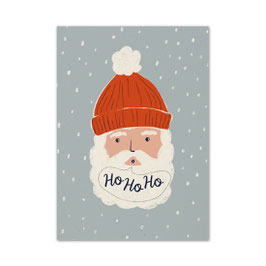 Postkarte Weihnachtsmann 'Ho Ho Ho'